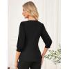 imageGRACE KARIN Womens Tops Fall Dressy Casual Blouse V Neck 34 Sleeve Peplum Business Shirts 2025 Fashion ClothingBlack