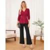 imageGRACE KARIN Womens Tops Fall Dressy Casual Blouse V Neck 34 Sleeve Peplum Business Shirts 2025 Fashion ClothingBurgundy