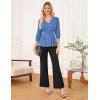 imageGRACE KARIN Womens Tops Fall Dressy Casual Blouse V Neck 34 Sleeve Peplum Business Shirts 2025 Fashion ClothingLight Blue