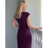 imageGRACE KARIN Womens Wear to Work Dresses 2025 Cap Sleeve Bodycon Midi Dress Ruched Business Office Pencil DressDark Purple