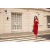 imageGRACE KARIN Womens Wear to Work Sleeveless Ruched Bodycon Office Pencil Midi Dresses with BeltDeep Red