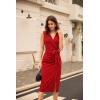 imageGRACE KARIN Womens Wear to Work Sleeveless Ruched Bodycon Office Pencil Midi Dresses with BeltDeep Red