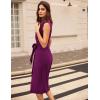 imageGRACE KARIN Womens Wear to Work Sleeveless Ruched Bodycon Office Pencil Midi Dresses with BeltPink Purple