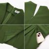 imageGRACE KARIN Womens Work Dresses V Neck 34 Sleeve Back Zipper Tie Waist Bodycon Dress Office Cocktail Dress with PocketsArmy Green
