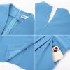 imageGRACE KARIN Womens Work Dresses V Neck 34 Sleeve Back Zipper Tie Waist Bodycon Dress Office Cocktail Dress with PocketsLight Blue