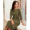 imageGRACE KARIN Work Dresses for Women 2025 34 Sleeve Fit and Flare Business Midi Dress Classy Office Dresses with PocketsAmy Green