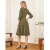imageGRACE KARIN Work Dresses for Women 2025 34 Sleeve Fit and Flare Business Midi Dress Classy Office Dresses with PocketsAmy Green
