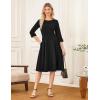 imageGRACE KARIN Work Dresses for Women 2025 34 Sleeve Fit and Flare Business Midi Dress Classy Office Dresses with PocketsBlack