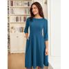 imageGRACE KARIN Work Dresses for Women 2025 34 Sleeve Fit and Flare Business Midi Dress Classy Office Dresses with PocketsBlue Green
