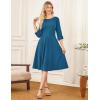 imageGRACE KARIN Work Dresses for Women 2025 34 Sleeve Fit and Flare Business Midi Dress Classy Office Dresses with PocketsBlue Green