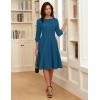 imageGRACE KARIN Work Dresses for Women 2025 34 Sleeve Fit and Flare Business Midi Dress Classy Office Dresses with PocketsBlue Green