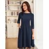 imageGRACE KARIN Work Dresses for Women 2025 34 Sleeve Fit and Flare Business Midi Dress Classy Office Dresses with PocketsNavy Blue