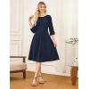 imageGRACE KARIN Work Dresses for Women 2025 34 Sleeve Fit and Flare Business Midi Dress Classy Office Dresses with PocketsNavy Blue