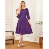imageGRACE KARIN Work Dresses for Women 2025 34 Sleeve Fit and Flare Business Midi Dress Classy Office Dresses with PocketsPurple