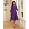 imageGRACE KARIN Work Dresses for Women 2025 34 Sleeve Fit and Flare Business Midi Dress Classy Office Dresses with PocketsPurple