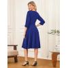 imageGRACE KARIN Work Dresses for Women 2025 34 Sleeve Fit and Flare Business Midi Dress Classy Office Dresses with PocketsRoyal Blue