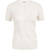 imageWomens Short Sleeve Cardigan Crew Neck Basic Casual Button Down Knit Soft SweaterIvory