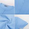 imageWomens Short Sleeve Cardigan Crew Neck Basic Casual Button Down Knit Soft SweaterLight Blue