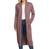 imageGRACE KARIN Essential Solid Open Front Maxi Long Knitted Cardigan Sweater for WomenDark Pink