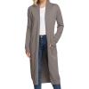imageGRACE KARIN Essential Solid Open Front Maxi Long Knitted Cardigan Sweater for WomenGrey Khaki
