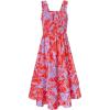 imageGRACE KARIN Girls Floral Maxi Dress Square Neck Wide Straps Smocked Summer Spring Flowy Dress 514YRed Tropical
