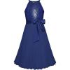 imageGRACE KARIN Girls Sequin Dress Christmas Party Dance Formal Birthday Fancy Sparkly Halter Chiffon Dresses Size 514Navy Blue