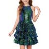 imageGRACE KARIN Girls Sequin Party Dress Sparkly Formal Birthday Special Occasion Kids Fancy Pageant Teen Dresses Size 614Colorful Green