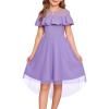 imageGRACE KARIN Girls Wedding Party Formal Dress Junior Bridemaid Dresses fo Teens Tulle High Low Dress Size 714Purple