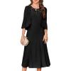 imageGRACE KARIN Mother of The Bride Dress with 34 Sleeves Cardigan Stretchy Lace 2 Pieces Wedding Guest Sequins DressesBlack
