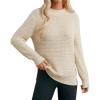 imageGRACE KARIN Sweaters for Women 2025 Mock Neck Fall Sweater Long Sleeve Side Slit Chunky Pullover TopsBeige