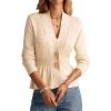 imageGRACE KARIN Women 2025 Button Down Lightweight Cardigan Casual Open Front Sweater Crochet Tops Knitted CoatApricot