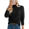 imageGRACE KARIN Women Ribbed Knit Sweaters Crewneck Sweater Long Sleeve Fall Fashion Warm Sweaters Tops 2025Black