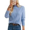 imageGRACE KARIN Women Ribbed Knit Sweaters Crewneck Sweater Long Sleeve Fall Fashion Warm Sweaters Tops 2025Blue