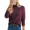 imageGRACE KARIN Women Ribbed Knit Sweaters Crewneck Sweater Long Sleeve Fall Fashion Warm Sweaters Tops 2025Wine Red