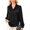 imageGRACE KARIN Women Satin Tops Button Down Shirts Silk Long Sleeve Work Shirt 2025 Fall Business Casual Blouse Dressy TopsBlack