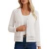 imageGRACE KARIN Womens 2025 Cotton Cropped Cardigan Lightweight Long Sleeve Button Up Knit Sweaters Trendy Fall OutfitsWhite
