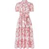 imageGRACE KARIN Womens 2025 Summer Floral Flowy Dresses Boho Tie Belt Short Puff Sleeve A Line Maxi Shirt Dress with PocketPink Floral