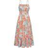 imageGRACE KARIN Womens 2025 Summer Maxi Dress Sleeveless Floral Spaghetti Strap Smocked Boho Beach Long Dress with PocketsBlue Paisley Floral