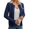 imageGRACE KARIN Womens Cable Knit Cardigan Button Up Sweater Soft Open Front Cardigans Crewneck Long Sleeve OutwearDark Blue