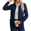 imageGRACE KARIN Womens Fall Long Sleeve Cable Knit Sweater Blazer Button Up Warm Chunky Cardigan Sweaters for Women TrendyNavy Blue