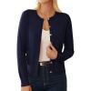 imageGRACE KARIN Womens Lightweight Cardigan Crew Neck Button Up Sweaters Long Sleeve Knit Cardigans with PocketsNavy Blue