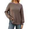 imageGRACE KARIN Womens Oversized Sweaters Casual Long Sleeve Crewneck Sweatshirt 2025 Fall Pullover Sweaters Top OutfitsCoffee