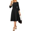imageGRACE KARIN Work Dresses for Women 2025 34 Sleeve Fit and Flare Business Midi Dress Classy Office Dresses with PocketsBlack