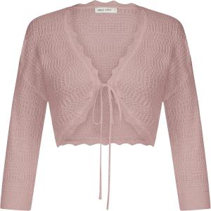 imageGRACE KARIN 2024 Bolero Shrug Y2K Open Front Crop Cardigan Ribbed Knit 34 Sleeve Bolero Sweater