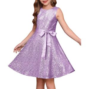 imageGRACE KARIN Girls Formal Sequin Sparkly Dress Kids Fancy Cocktail Party Birthday Pageant Christmas Dresses Size 614YPurple