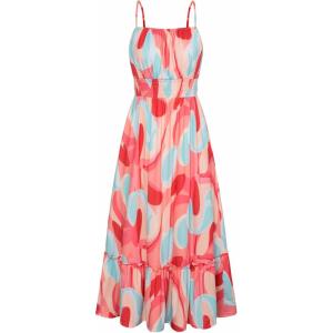 imageGRACE KARIN Womens 2025 Summer Maxi Dress Sleeveless Floral Spaghetti Strap Smocked Boho Beach Long Dress with PocketsPink Floral