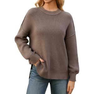 imageGRACE KARIN Womens Oversized Sweaters Casual Long Sleeve Crewneck Sweatshirt 2025 Fall Pullover Sweaters Top OutfitsCoffee