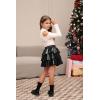 imageGRACE KARIN Girls Metallic Party Skirt Girls Fashion 3 Layer Ruffle Skirt 514YBlack