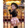 imageGRACE KARIN Girls Metallic Party Skirt Girls Fashion 3 Layer Ruffle Skirt 514YPink