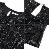 imageGRACE KARIN 2025 Womens Sequin Sparkly Tops Crew Neck Cap Sleeve Glitter Shirts Slim Fit Ruched Party Club Cocktail TopBlack